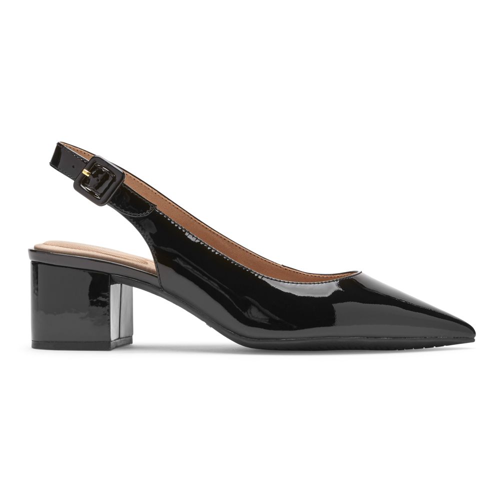 Rockport Total Motion Noelle Slingback Heel - Womens Pumps - Black - NZ (QJS-204157)